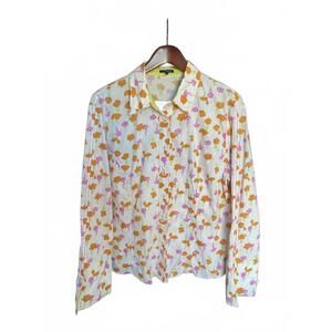 600 West Garden Girl Vintage Vibe 70s Inspired Floral Button Up Shirt Size XL
